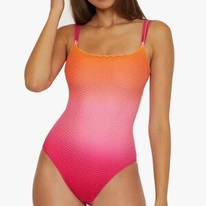 🆕 Trina Turk Sun Opal Crochet One Piece Swimsuit Size 10 Pink
